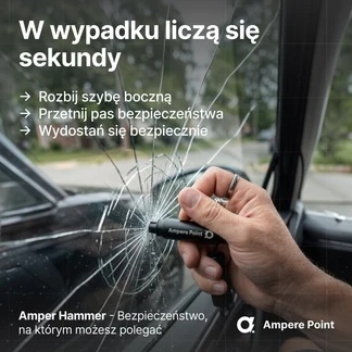 AmperePoint AmpereHammer - zbijak do szyb i przecinak do pasów