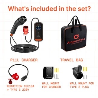 AmperePoint P11L Type 2 11 kW - ładowarka przenośna, 10 m