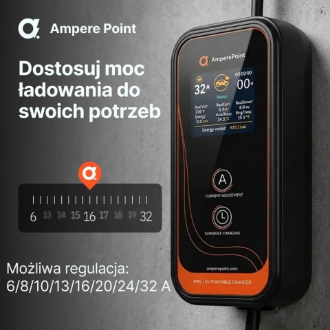 AmperePoint P72 7,2 kW Type 2 - ładowarka przenośna, 6 m