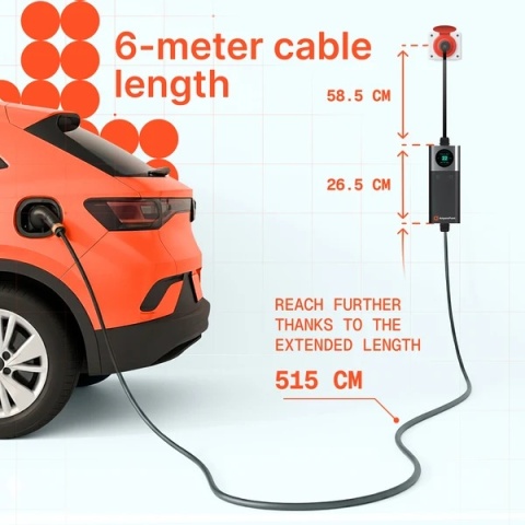 AmperePoint Q11 11 kW Type 2 - ładowarka przenośna, 6 m, Wi-Fi