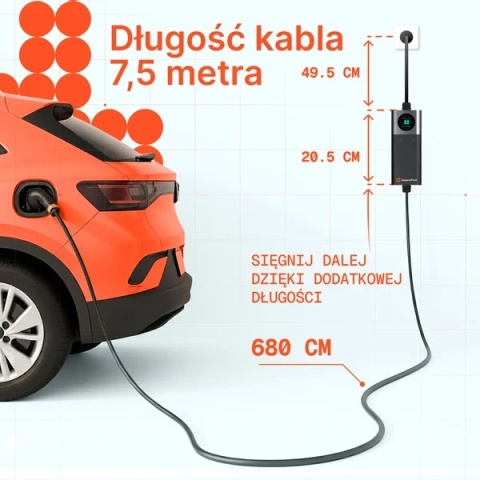 AmperePoint Q37 3,7 kW Type 2 - ładowarka przenośna, 7,5 m, Wi-Fi