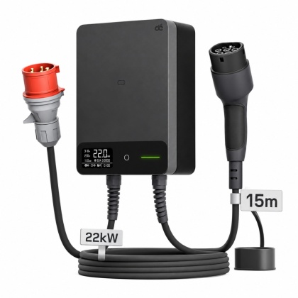 Wallbox dé 22 kW - kabel Type 2 o długości 15 m, Wi-Fi/Bluetooth