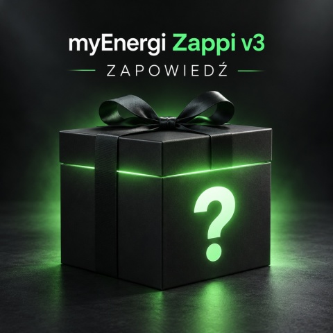 myEnergi Zappi v3 - symboliczna grafika zapowiedzi, mystery box